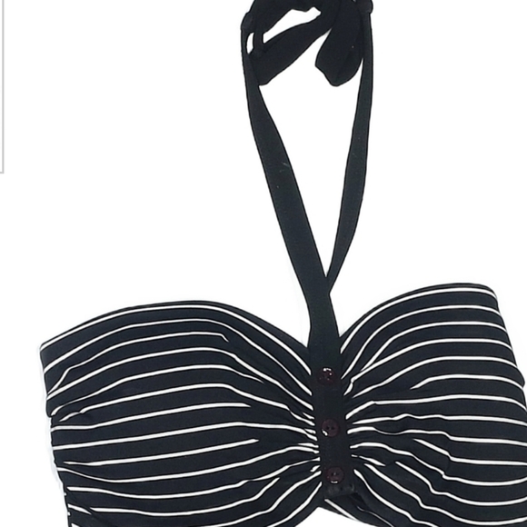 Robin Piccone Swim Robin PicconeNautical Stripe Bandeau Bikini Top & Bottom Sz M - Picture 9 of 10